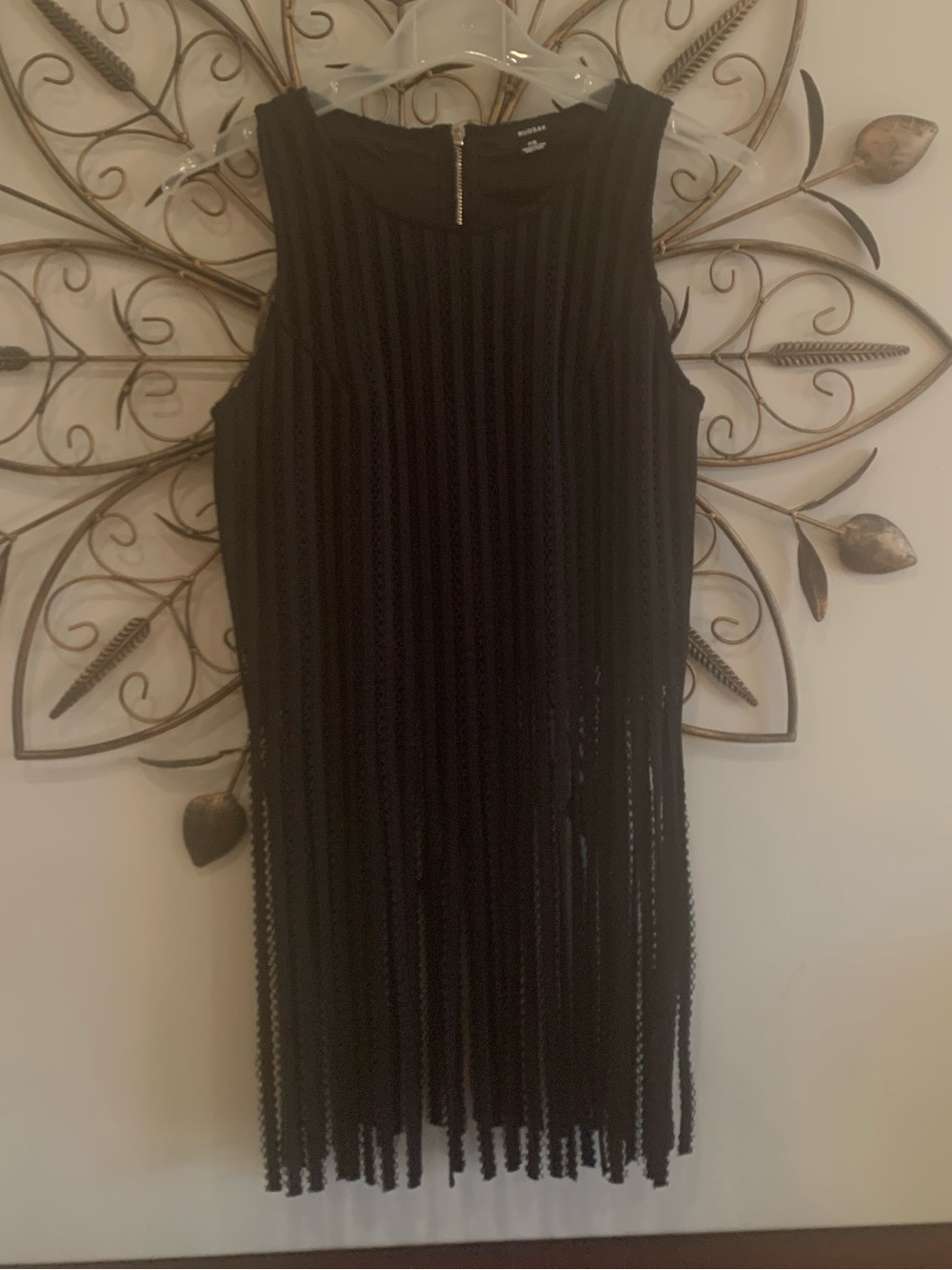 RUDSAK Black Sleeveless Fringe Top